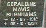 BURNHAMS Geraldine Mavis 1912-1997