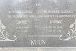 KUUN Gawie 1888-1969 & Minnie 1893-1976