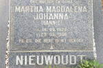 NIEUWOUDT Martha Magdalena 1928-1996