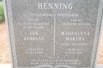 HENNING Jan Adriaan 1913-1990 & Magdalena Martha VILJOEN 1913-1994