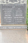NIEUWENHUIZEN Jacob Jacobus, Janse van 1901-1985 & Hester Dorothea 1901-1993