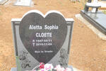CLOETE Aletta Sophia 1947-2010
