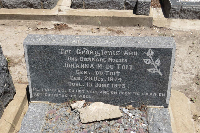 TOIT Johanna M., du nee DU TOIT 1874-1943