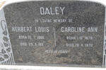 DALEY Herbert Louis 1886-1931 & Caroline Ann 1878-1970