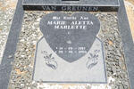 GREUNEN Marie Aletta Marlette, van 1987-2003