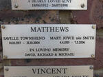 MATTHEWS Saville Townshend 1917-2004 & Mary Joyce SMITH 1919-2006
