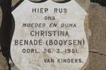 BENADÉ Christina nee BOOYSEN  -1951