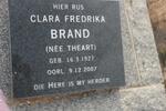 BRAND Clara Fredrika nee THEART 1927-2007