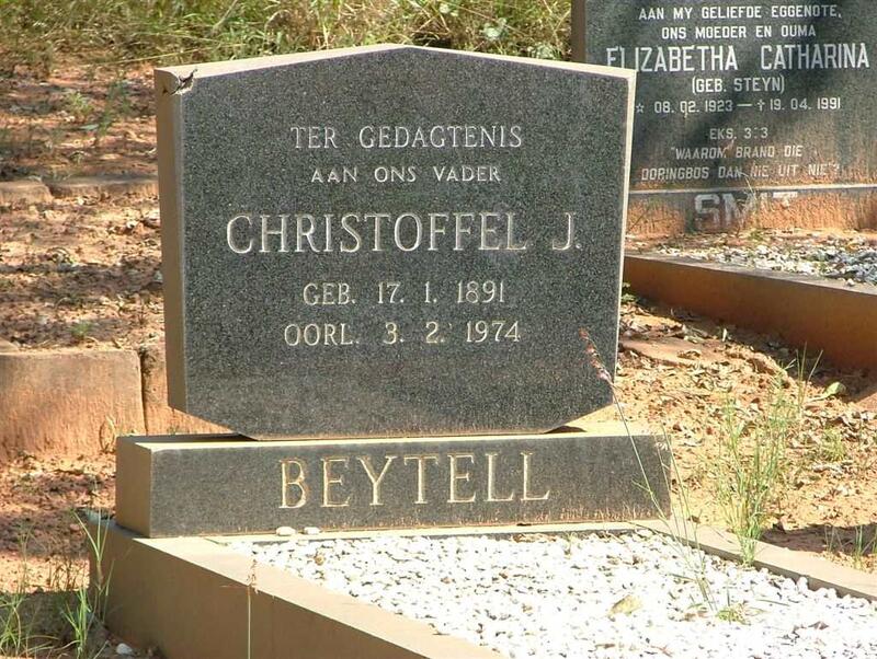 BEYTELL Christoffel J. 1891-1974