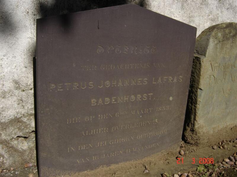 BADENHORST Petrus Johannes Lafras -1853