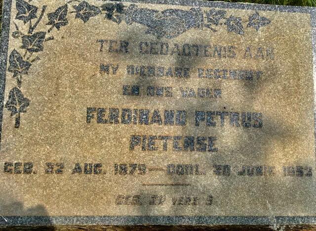 PIETERSE Ferdinand Petrus 1879-1953