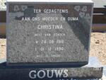 GOUWS Christina nee VAN STADEN 1916-1990