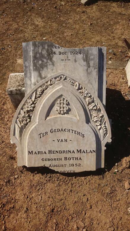 MALAN Maria Hendrina nee BOTHA 1852-1924