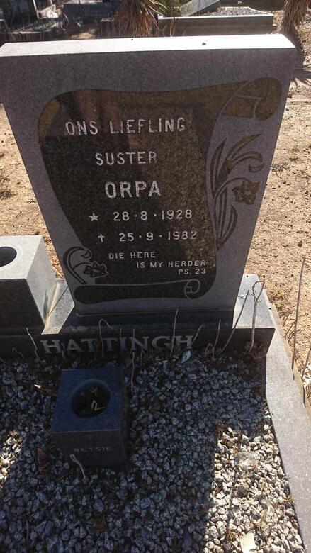 HATTINGH Orpa 1928-1982