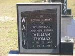 WAIT William Thomas 1905-1987
