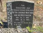 WESTHUIZEN Pieter Jakobus Martinus, van der 1882-1964