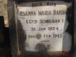 RANDALL Susanna Maria nee SCHOEMAN 1924-1945
