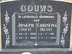 GOUWS Joseph 1909-1996 & Christina KLUE 1916-2004