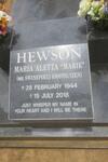 HEWSON Maria Aletta previously OOSTHUIZEN nee SWANEPOEL 1944-2018