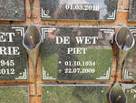 WET Piet, de 1934-2009