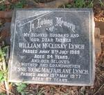 LYNCH William McClusky -1969 & Jessie Young MacFarlane -1977