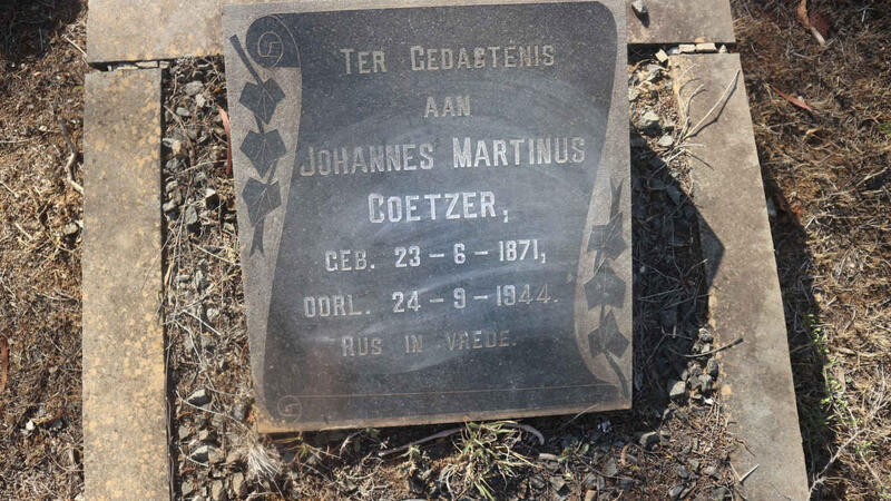 COETZER Johannes Martinus 1871-1944