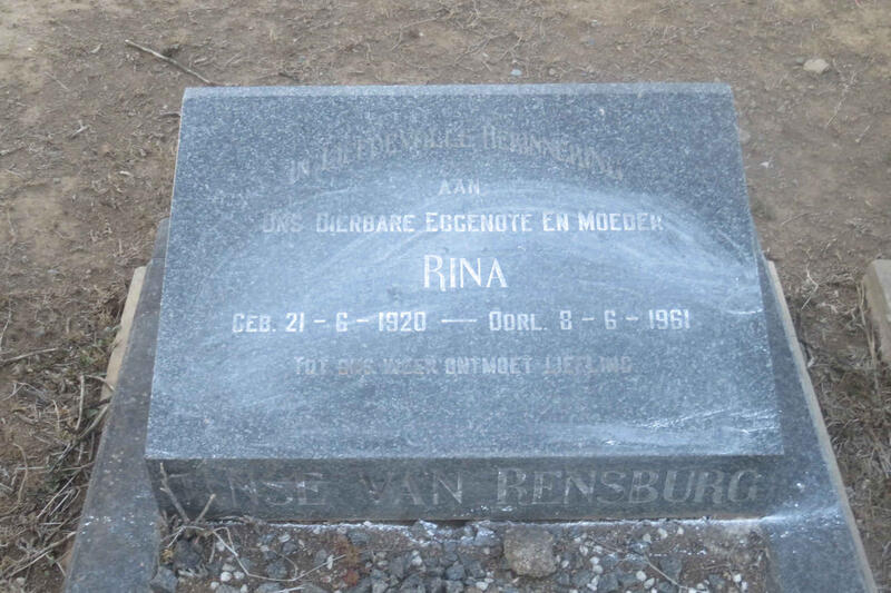 RENSBURG Rina, Janse van 1920-1961