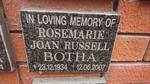 BOTHA Rosemarie Joan Russell 1934-2007