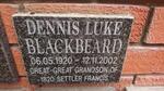 BLACKBEARD Dennis Luke 1920-2002