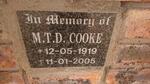 COOKE M.T.D. 1919-2005