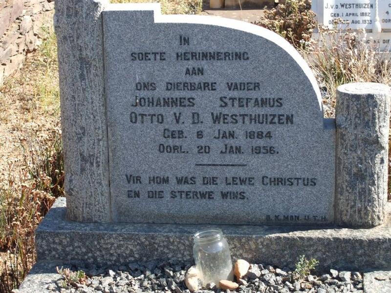 WESTHUIZEN Johannes Stephanus Otto, v.d. 1884-1956