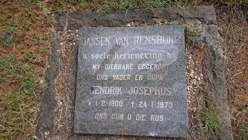 RENSBURG Hendrik Josephus, Jansen van 1900-1973
