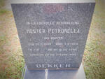 DEKKER Hester Petronella nee VAN ROOYEN 1909-1984