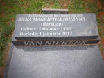 NIEKERK Anna Magrietha Johanna, van nee BORSTLAP 1936-2012