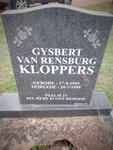 KLOPPERS Gysbert Van Rensburg 1945-1998