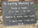 NOBLE Frank A. 1908-1988 & Helena A. TAUTE 1908-1984