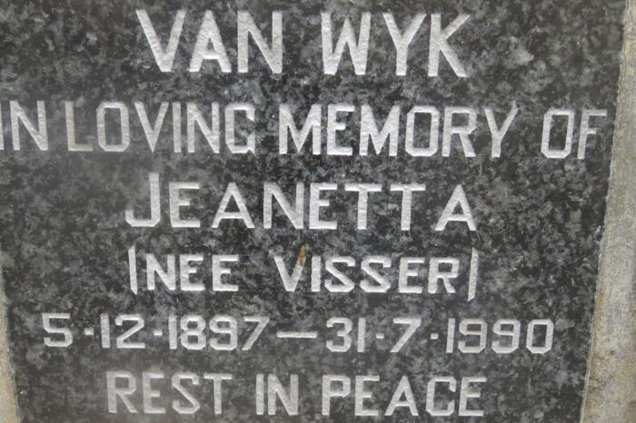WYK Jeanetta, van nee VISSER 1897-1990