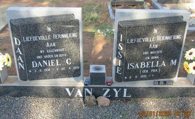 ZYL Daniel C., van 1932-1998 & Isabella M. PIEK 1935-2016