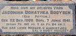 BOOYSEN Jacomina Dorathea nee PUTTER 1906-1941