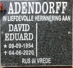 ADENDORFF David Eduard 1954-2020