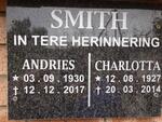 SMITH Andries 1930-2017 & Charlotta 1927-2014
