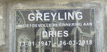 GREYLING Dries 1947-2018