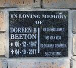 BEETON Doreen B. 1947-2017