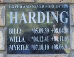 HARDING Myrtle 1910-1991 :: HARDING Billy 1939-1991 :: HARDING Willa 1941-2009 ::