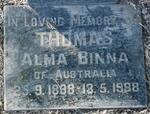 THOMAS Alma Binna 1898-1988
