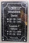STANDER Daniel 1921-1992 & Susanna Petronella DE BRUYN 1930-2019