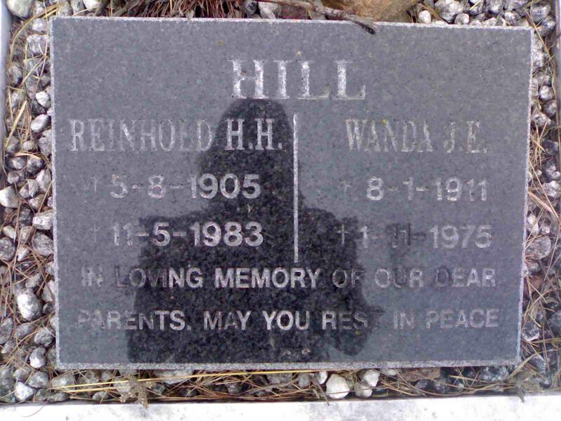 HILL Reinhold H.H. 1905-1983 & Wanda J.E. 1911-1975