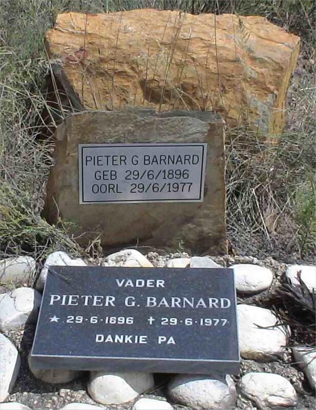 BARNARD Pieter G. 1896-1977