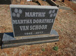 SCHOOR Martha Dorathea, van 1945-2017