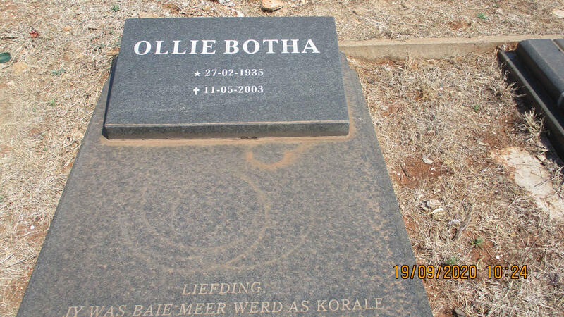 BOTHA Ollie 1935-2003